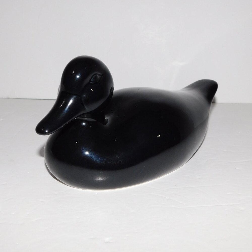 VTG 1990s IKEA Ceramic Decorative Duck Black Onyx Home Décor Figure